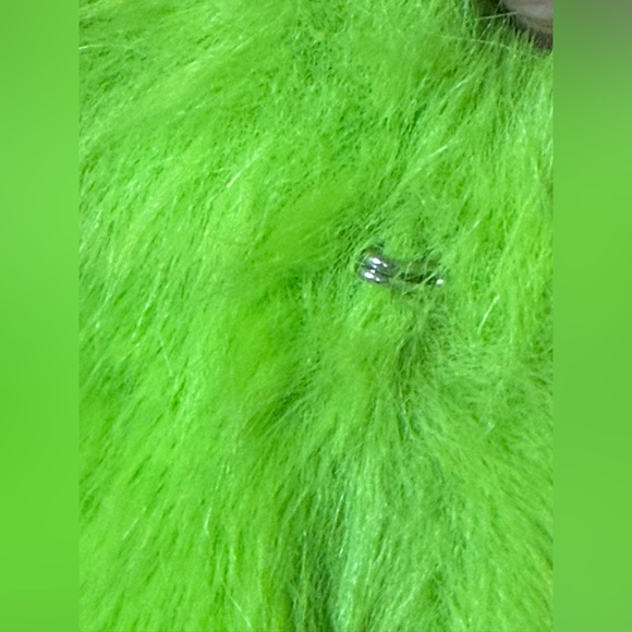 AKIRA NWT Stunning Shocking Green Faux Fur Cropped Lined Teddy Jacket (0720) - Picture 10 of 14